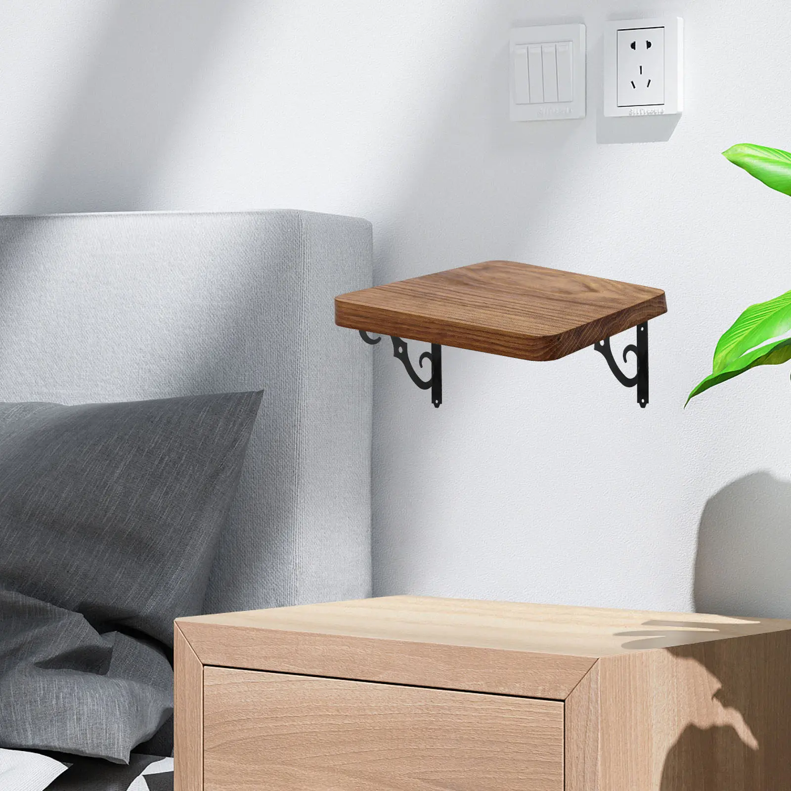6Pcs Wall Shelf Brackets Sturdy Iron Triangle Shelf Supports Black Matte Textured Rust Resistant Heavy Duty Shelving Brackets