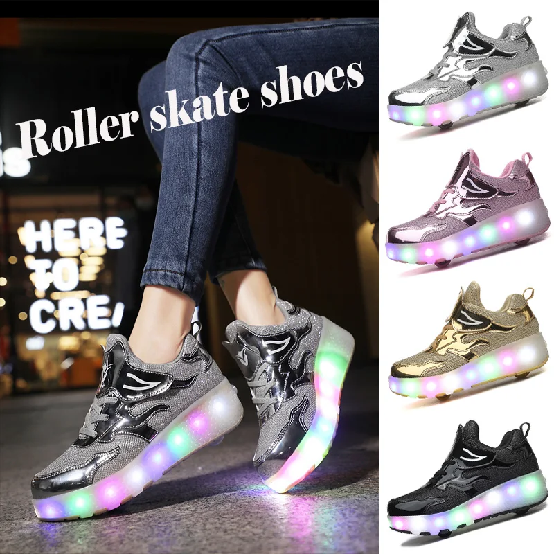 

Children's Roller Skates 2 Wheels Shoes Glowing Lighted Led Boys Girls Kids Fashion Luminous Sports Boots Casual Sneakers