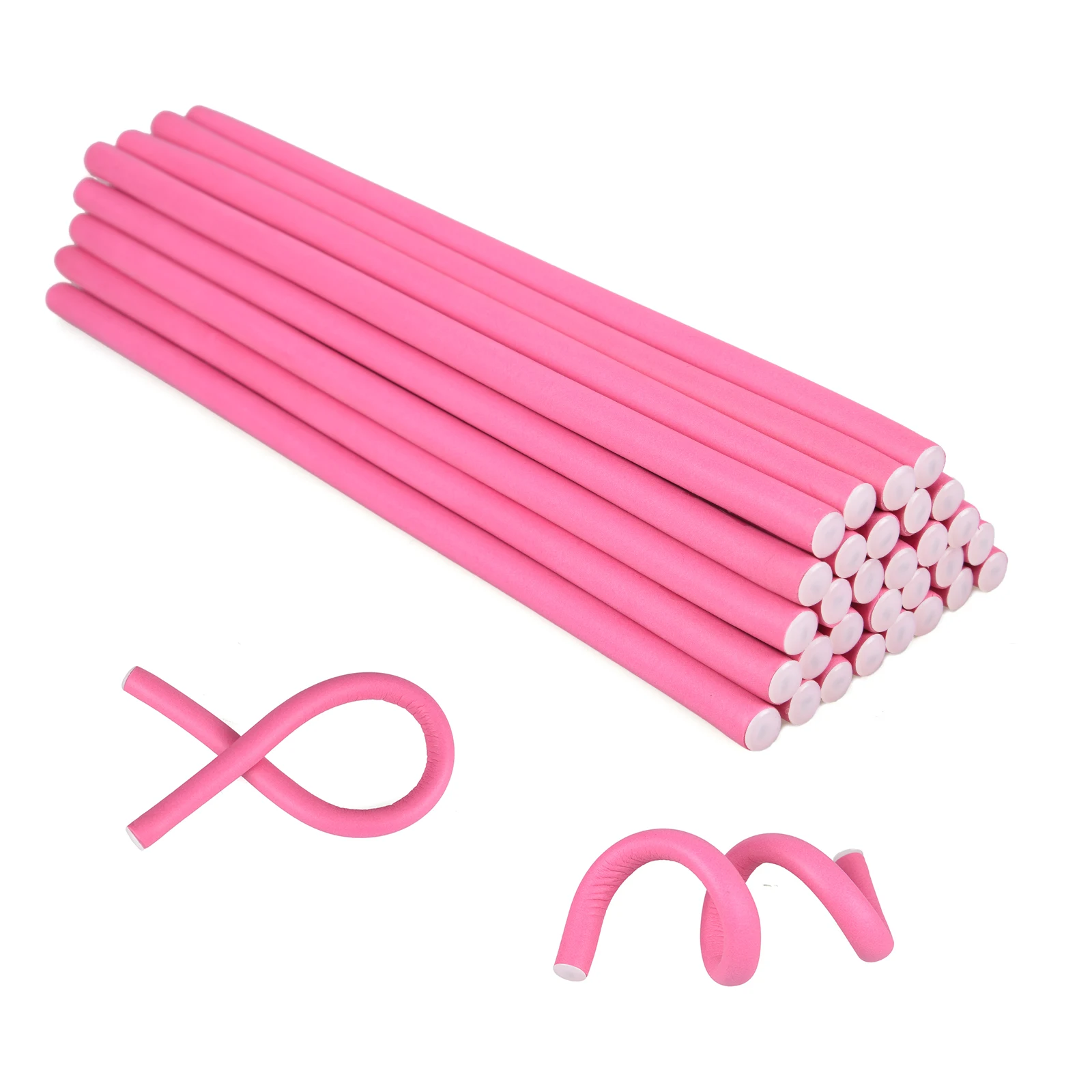 

30PCS 9.45" Heatless Flexible Curling Rods, Tight Heatless Curls Soft Hair Twist Foam Hair Rollers Home Use for Women Girls Long