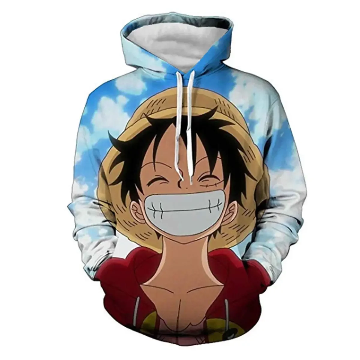 New Fashion One Piece Anime Men\'s Hoodie for Autumn and Winter 3D Printed Luffy Zoro Pattern Sweatshirt Casual Children\'s Hoodie