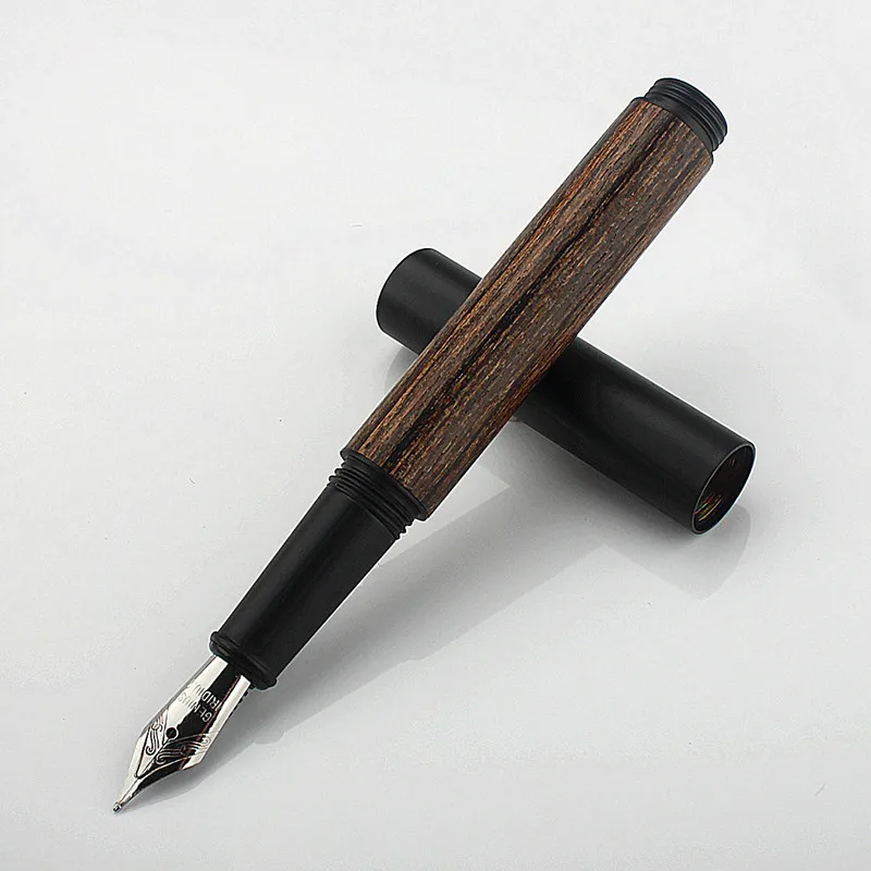 1 PcS Mini Wood High-end Business Metal Pen, 0.5mm Nib for School Classroom, Office, Daily Writing Fountain Pen