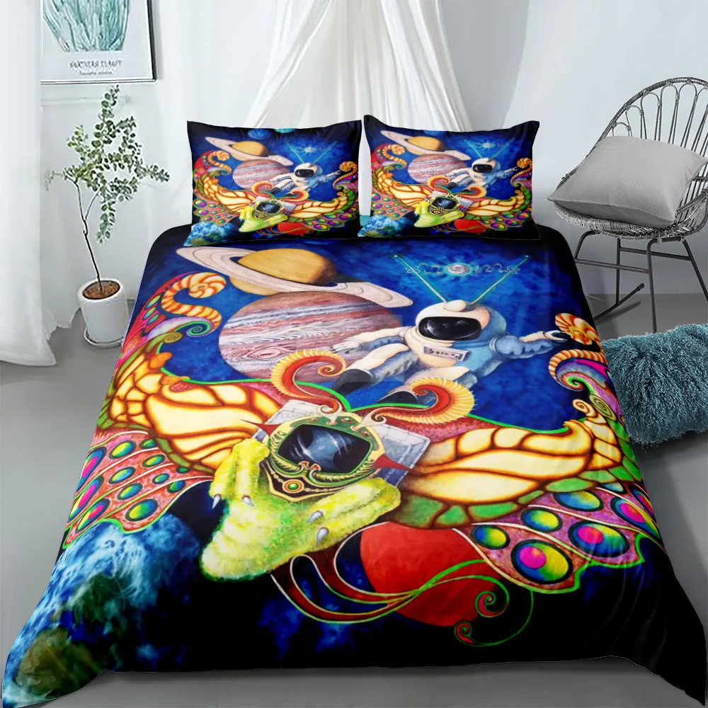 Space Dream Fantasy Duvet Cover Set King Queen Double Full Twin Single Bed Linen Set