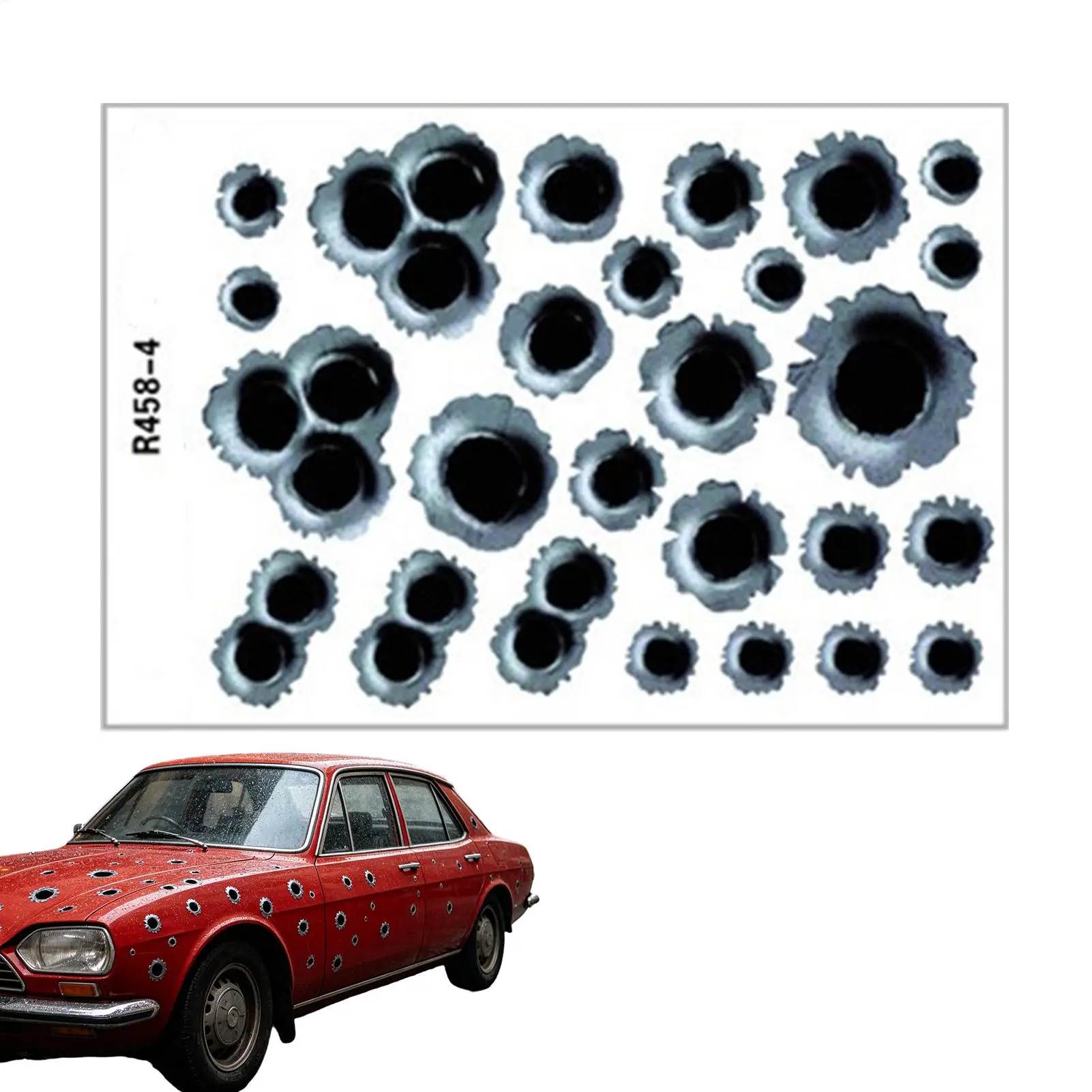 Waterproof Strong Adhesive Funny Realistic Car Decals Convenient Dent Cover Vinyl Stickers Compatible With Car Door, Motorcycle