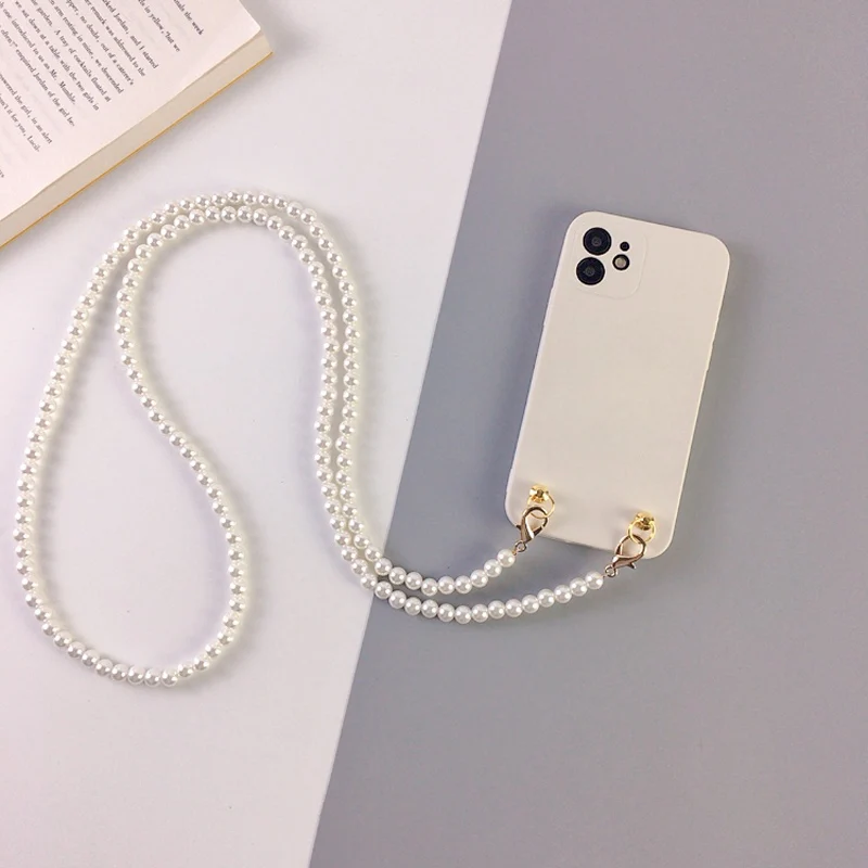 Crossbody Pearl Strap Case for Xiaomi Redmi Note 13 12 11 Pro Plus 13C 12C 12S Mi 14 13T 12T 11T Bracelet Lanyard Necklace Cover