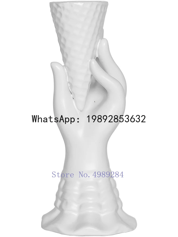 Creative Ceramics Vase White Abstract Character Hand Crafts Decoration Flower Arrangement Accessories Modern Home Decoration