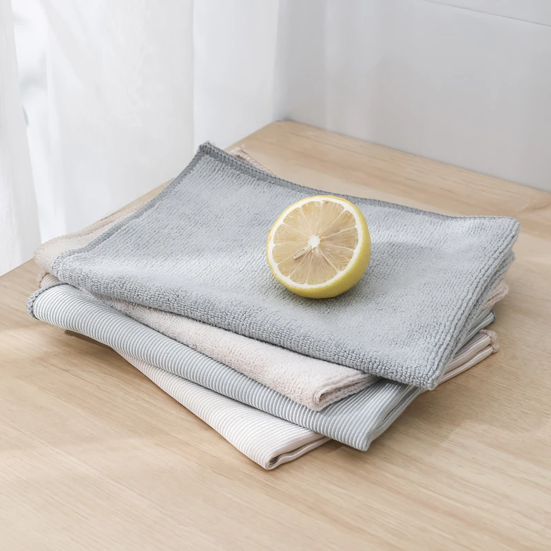 5pcs Microfiber DishCloth Double Sided Absorbent Towel for Kitchen Multifunction Bathroom Towels Kitchen and Household Goods