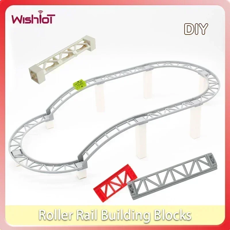 

Roller Coaster Track Building Block Rail Chassis Bow Slope Straight Small Paticle MOC Technical Part Compatible with Legoeds Toy