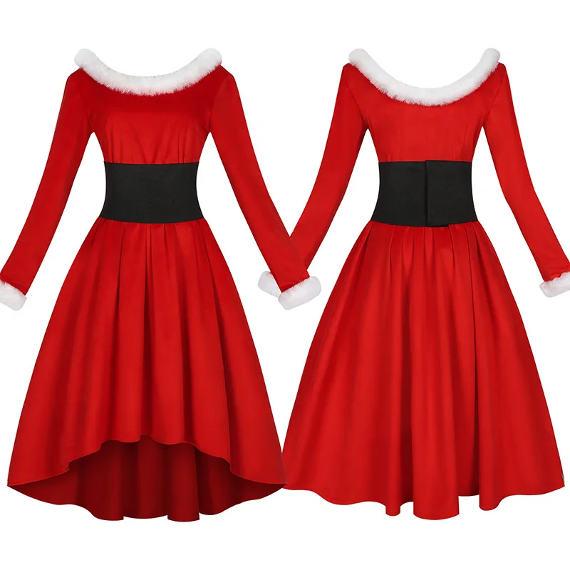 

Christmas Mrs Claus Costume Fancy Dress Cosplay Outfits for Women Santa Claus