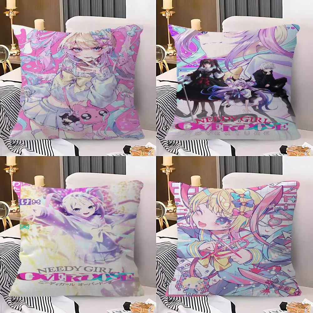 

Needy Girl Streamer Overload Anime Pillowcase Toon Gift Cushion Cover Bedroom Home Sofa Chair Seat Decor Pillow Case