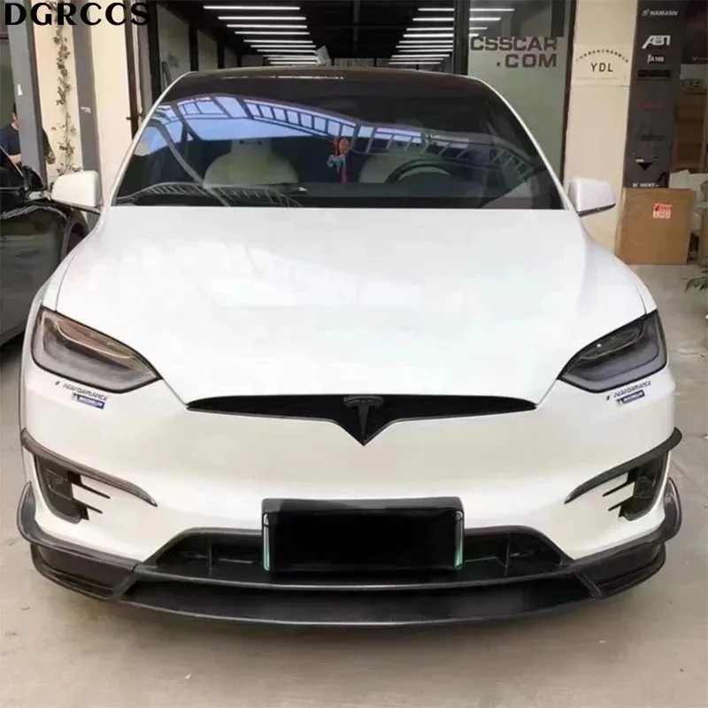 

Model X Carbon Fiber Front Lip Bumper Shovel Accessory Kit RZ Style New Energy Electric Vehicle Modification Part