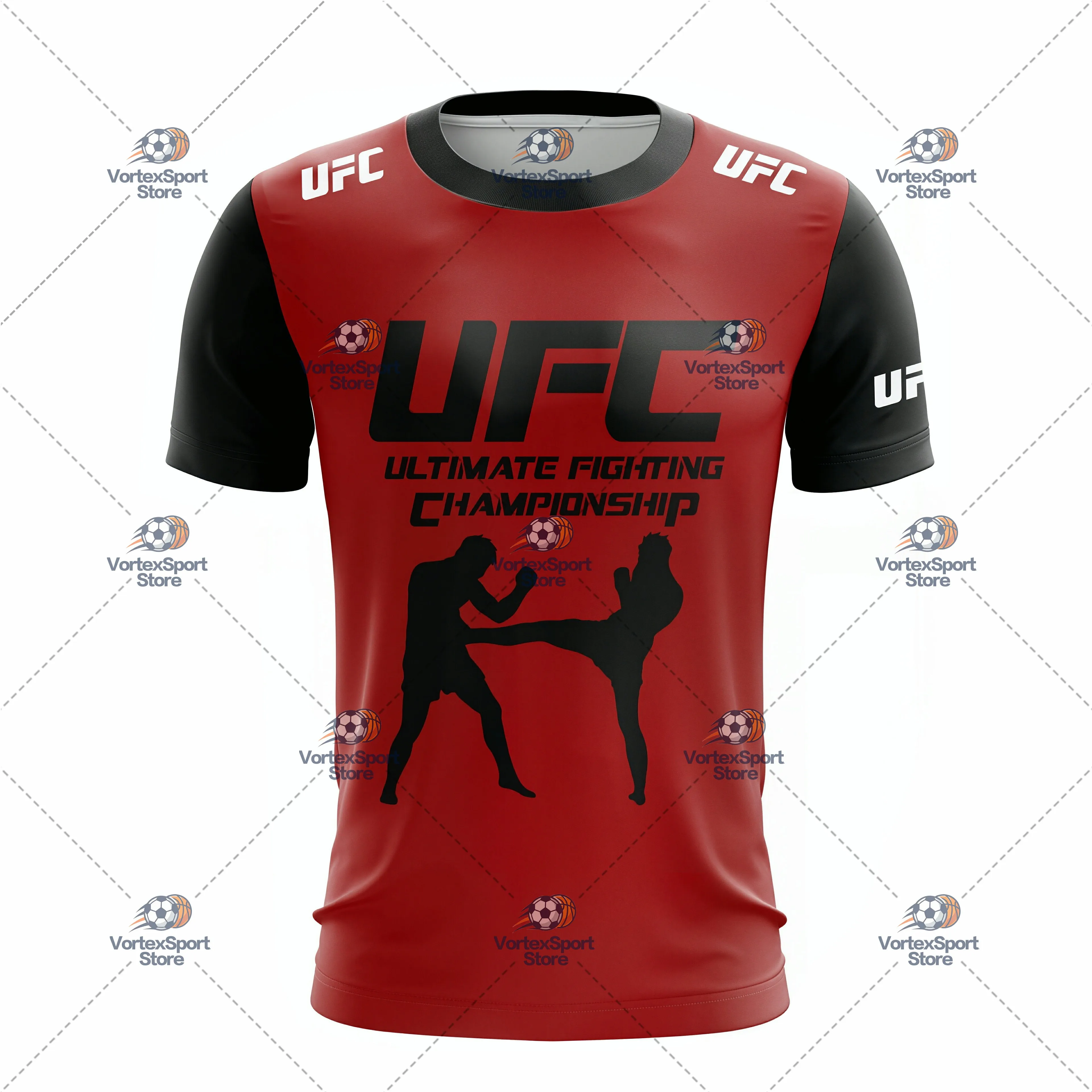 Herren- und Kinder-Sommer-T-Shirt für UFC-Sportarten, schnelltrocknend, in allen Größen erhältlich, kurzärmelig, mit Rundhalsausschnitt, geeignet für Boxen, Kampfsport und Outdoor-Training. – Detail 13
