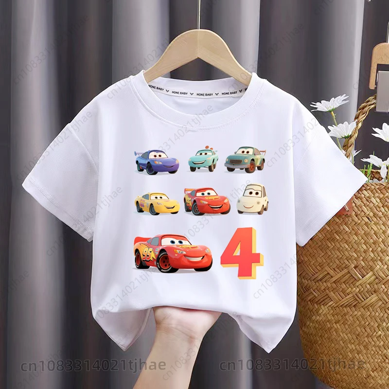 ديزني سيارات البرق ماكوين الاطفال بلايز للطفل 1-9 حفلة عيد ميلاد تي شيرت الأولاد تي شيرت تيز طفل حفلة الأطفال بلايز #6