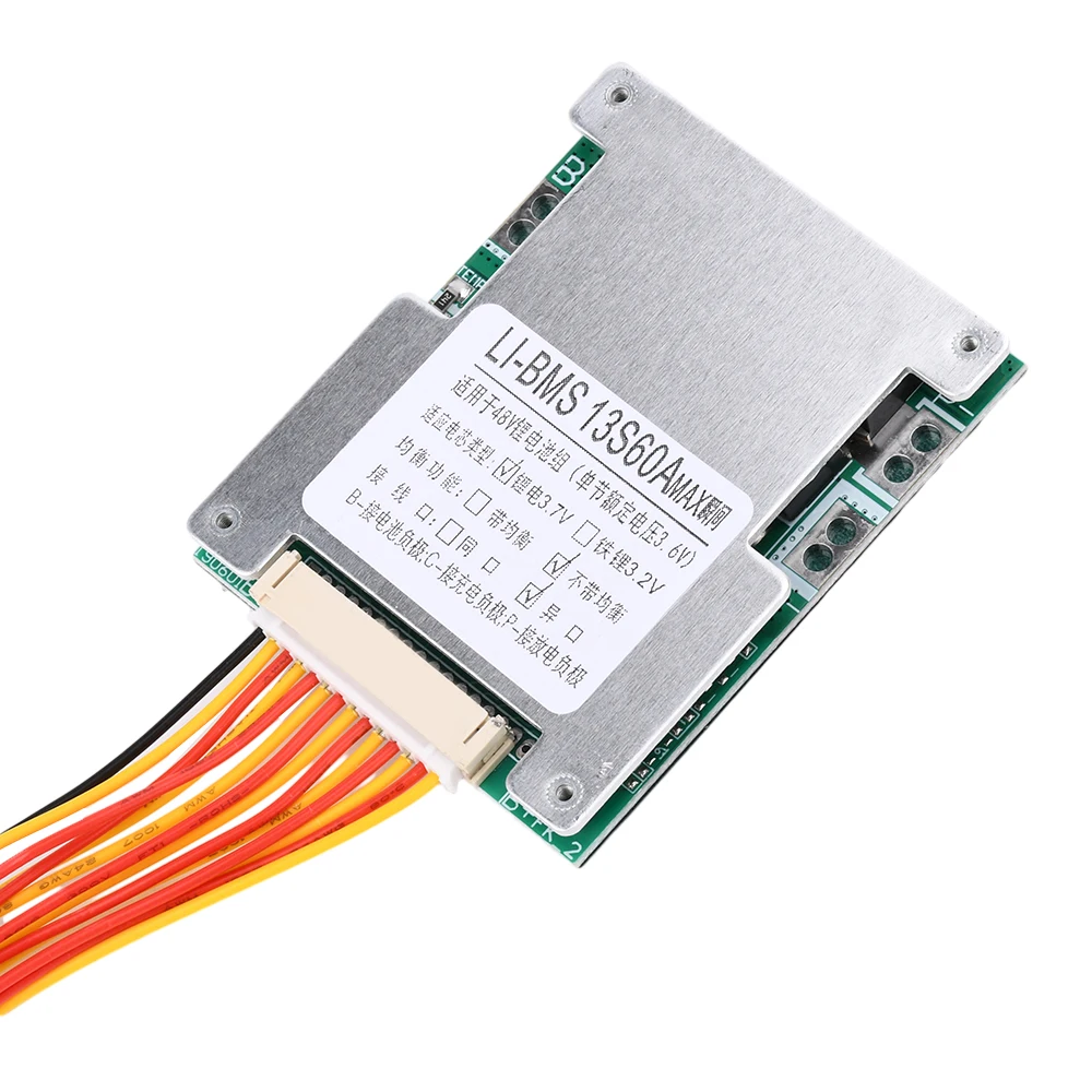 BMS 13S 48V 60A Lithium Battery Protection Board Li-ion Cell Battery PCB Circuit Charging Board For Electric Vehicles