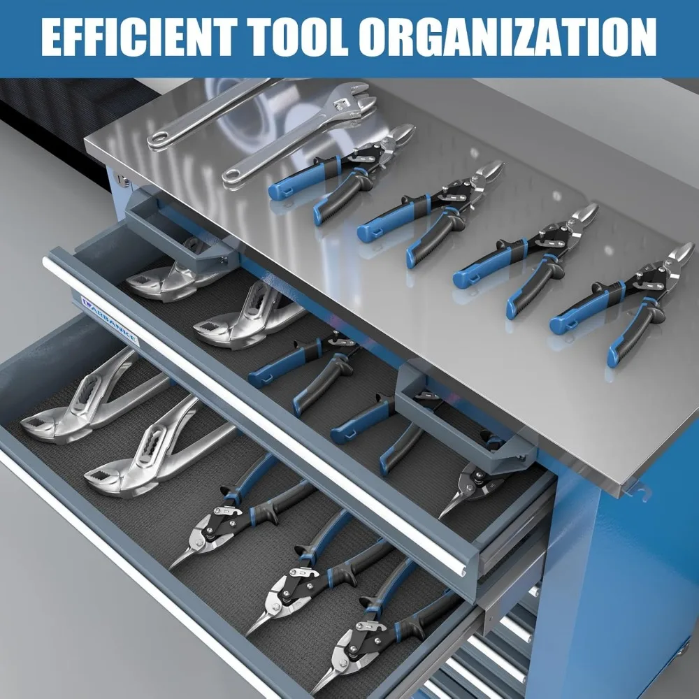 Portable 7-Drawer Steel Tool Storage Cabinet with Lockable System and Swivel Wheels