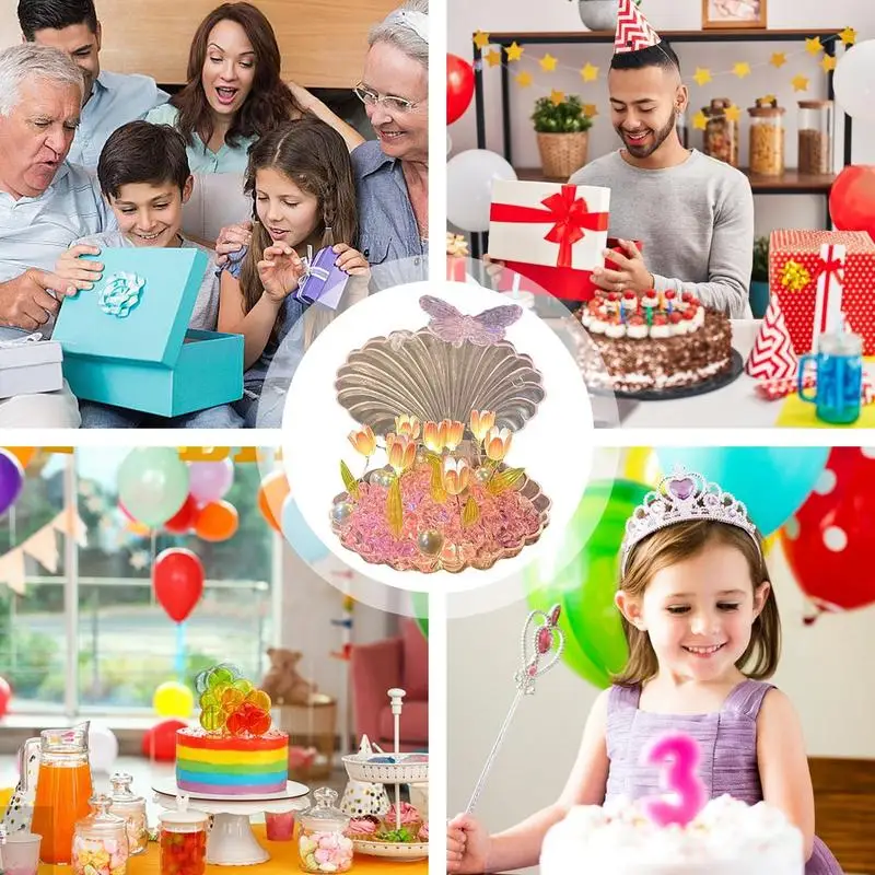 Flower Night Light Decorative Atmosphere Shell Light Cute Flower Lamp Shell Light Transparent Decorative Atmosphere Shell Light