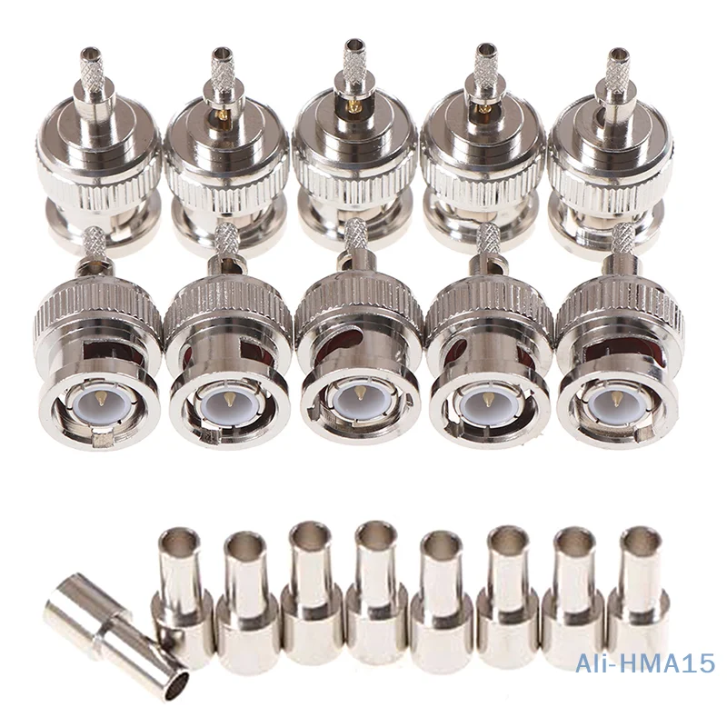 10Pcs BNC Male plug window crimp RG316 RG174 RG179 LMR100 Cable Connector
