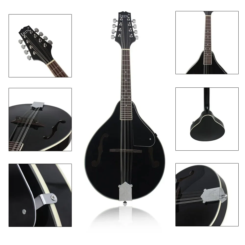 IRIN 8 Strings Acoustic Mandolin Guitar A Style Basswood Body Mandolin Guitarra with Mandolin Bag Picks Capo Parts & Accessories