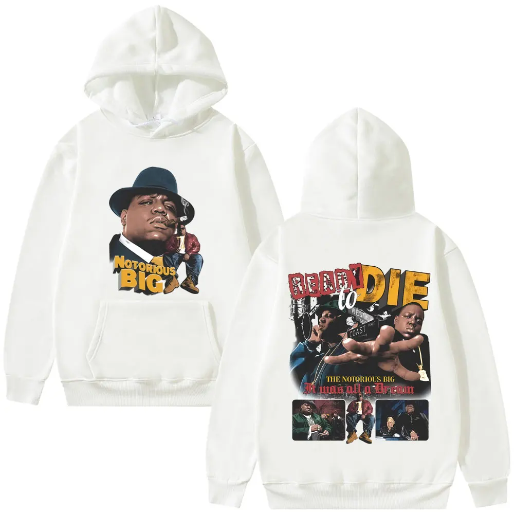 Rapper o notório grande pronto para morrer álbum hoodie biggie smalls streetwear masculino feminino hip hop vintage pulôver de grandes dimensões hoodies