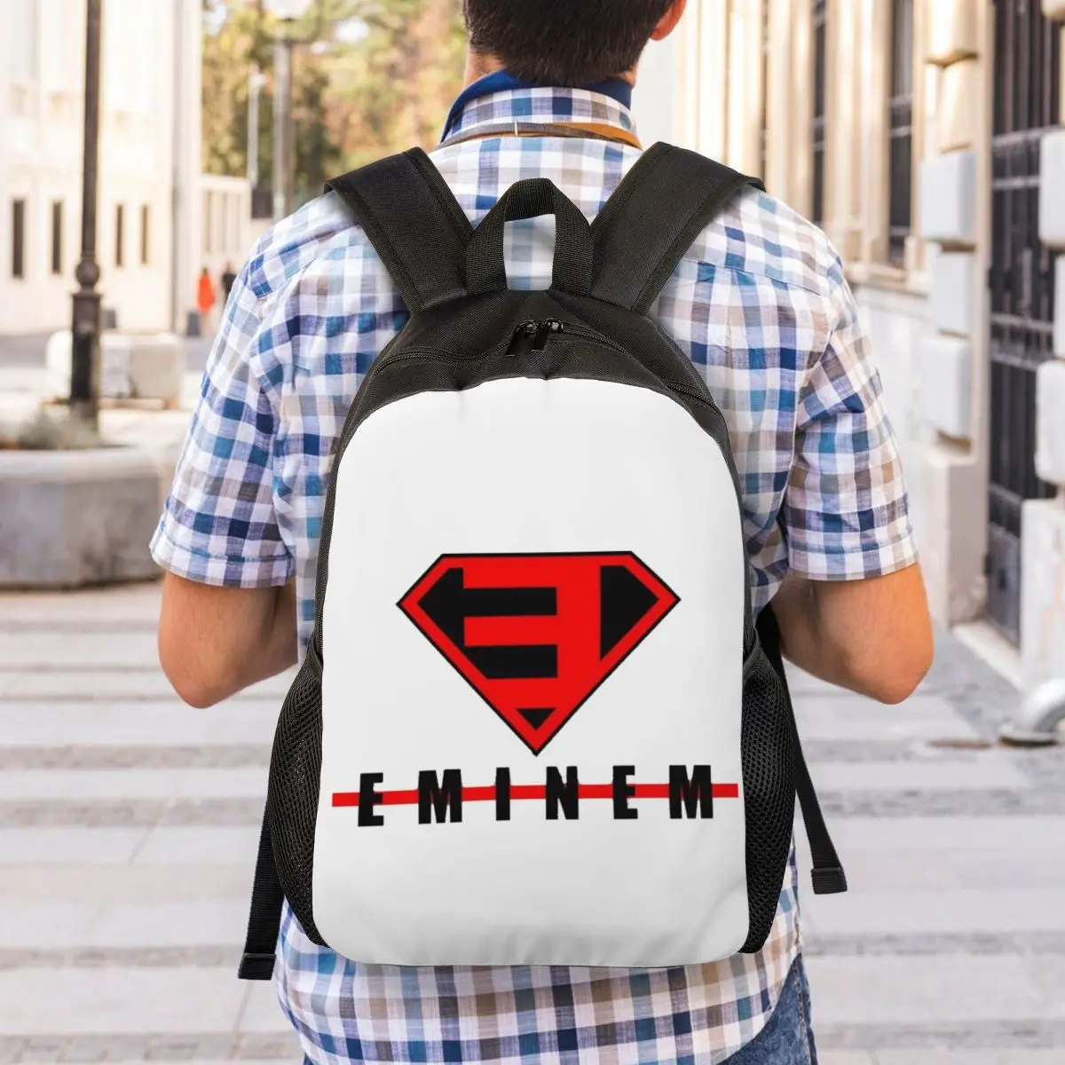 Custom Rapper E-Eminem Art Travel Backpack Men Women School Computer Bookbag College Student Daypack Bags