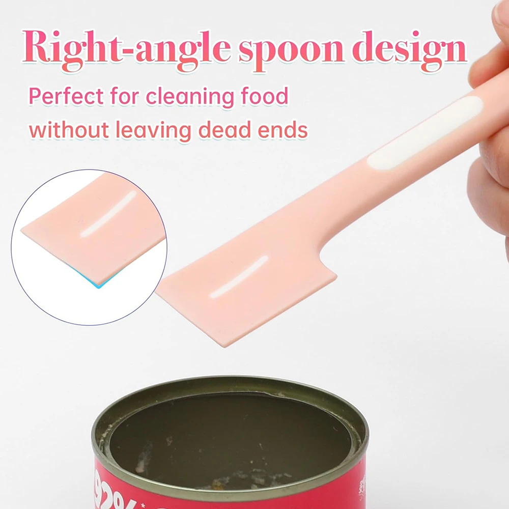 ช้อนกระป๋องอาหารสัตว์เลี้ยงทําจากวัสดุซิลิโคนสําหรับผสมอาหารแมวและอาหารสุนัขสามารถช้อนสามารถใช้สําหรับเปิดฝาปิดและให้อาหาร