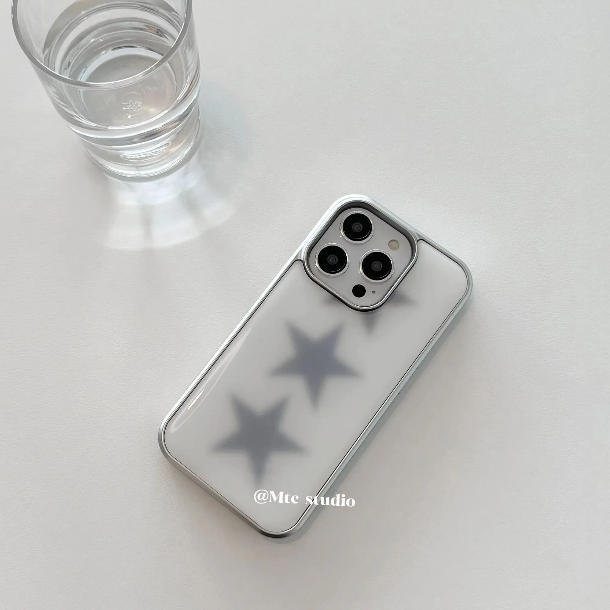 Korean Ins Star Cool Silver Border Y2K Phone Case For Samsung S23 FE S24 Plus S26 Ultra S25 Edge Anti Drop Resin Casting Cover