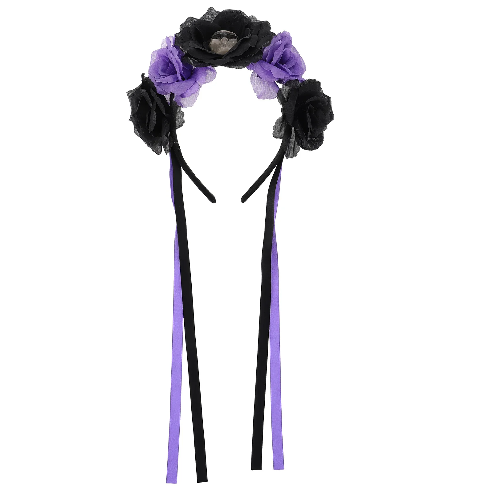 

Skull Headband Headdress Halloween Day of Dead Hair Hoop Cloth Adornment 's Girls Accessories