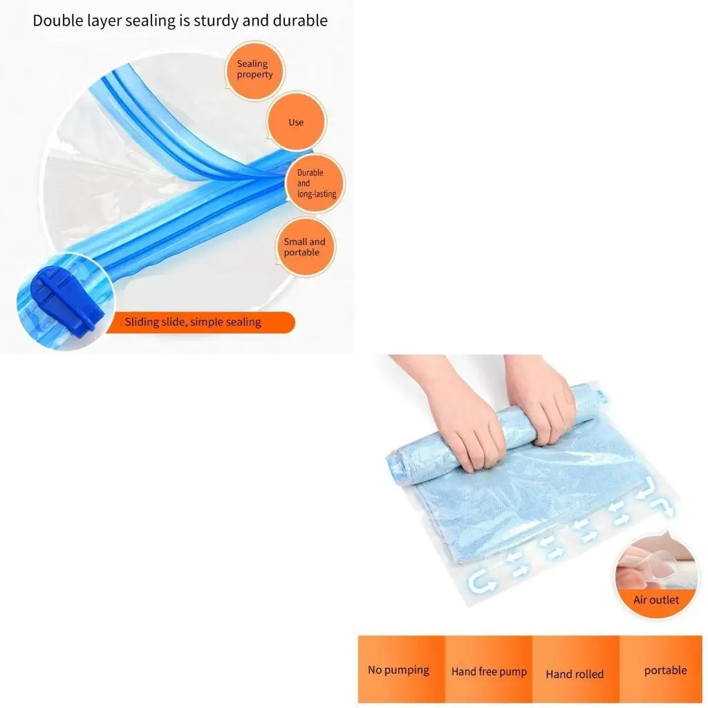 

D46D 1/5/8Pcs Compression Bags Travel Essential Storage Bag Small Large Size