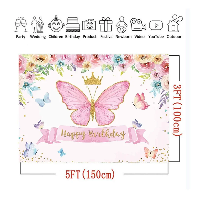 Butterfly Birthday Party Decorations DIY Supplie Purple Pink Spring Floral Paper Cups Napkins Plates Candy Bags for Kids Event