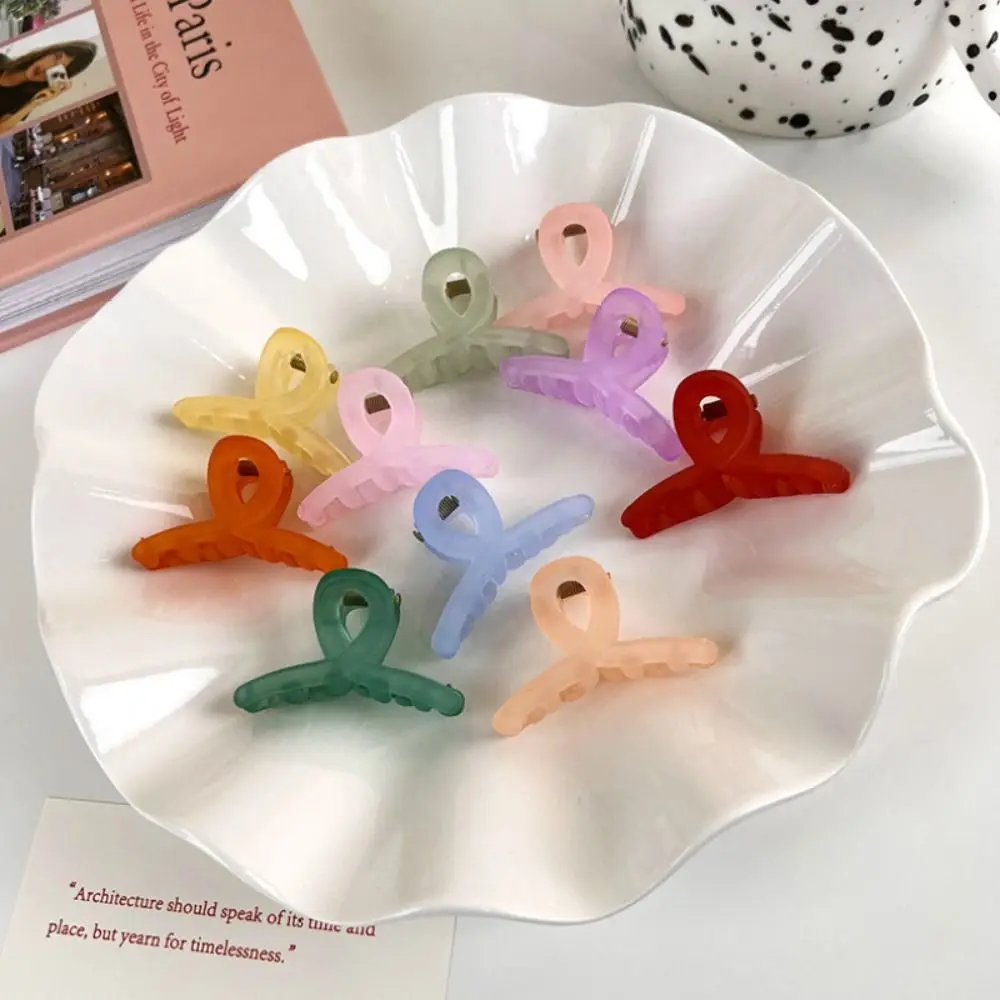 10PCS Plastic Hairpin Elegant Mini Hair Accesories Claw Clips Jelly Color Ponytail Clip Women Girls