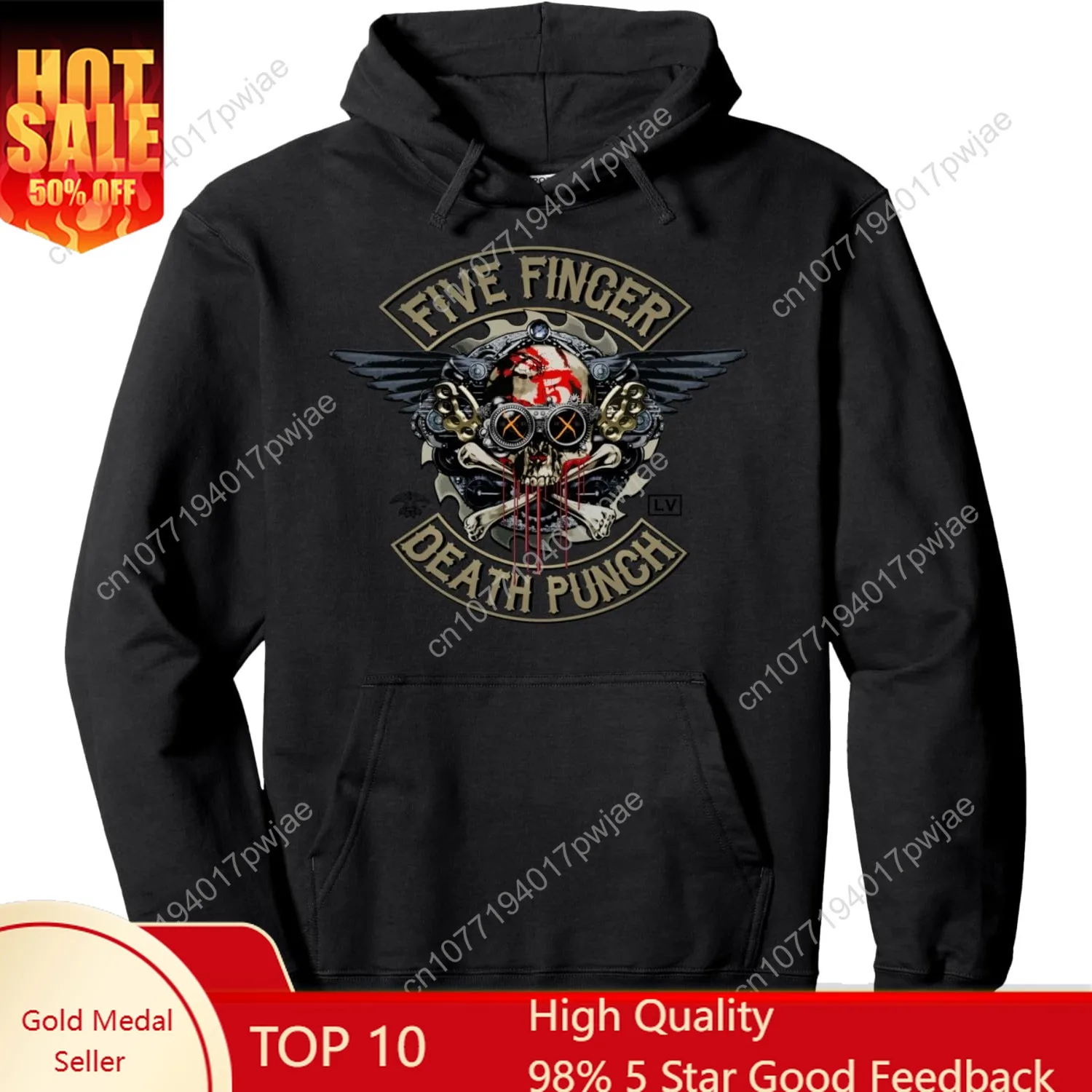 

Five Finger Death Punch - Fury Road 2019 Black Kids Unisex Punk Hoodie