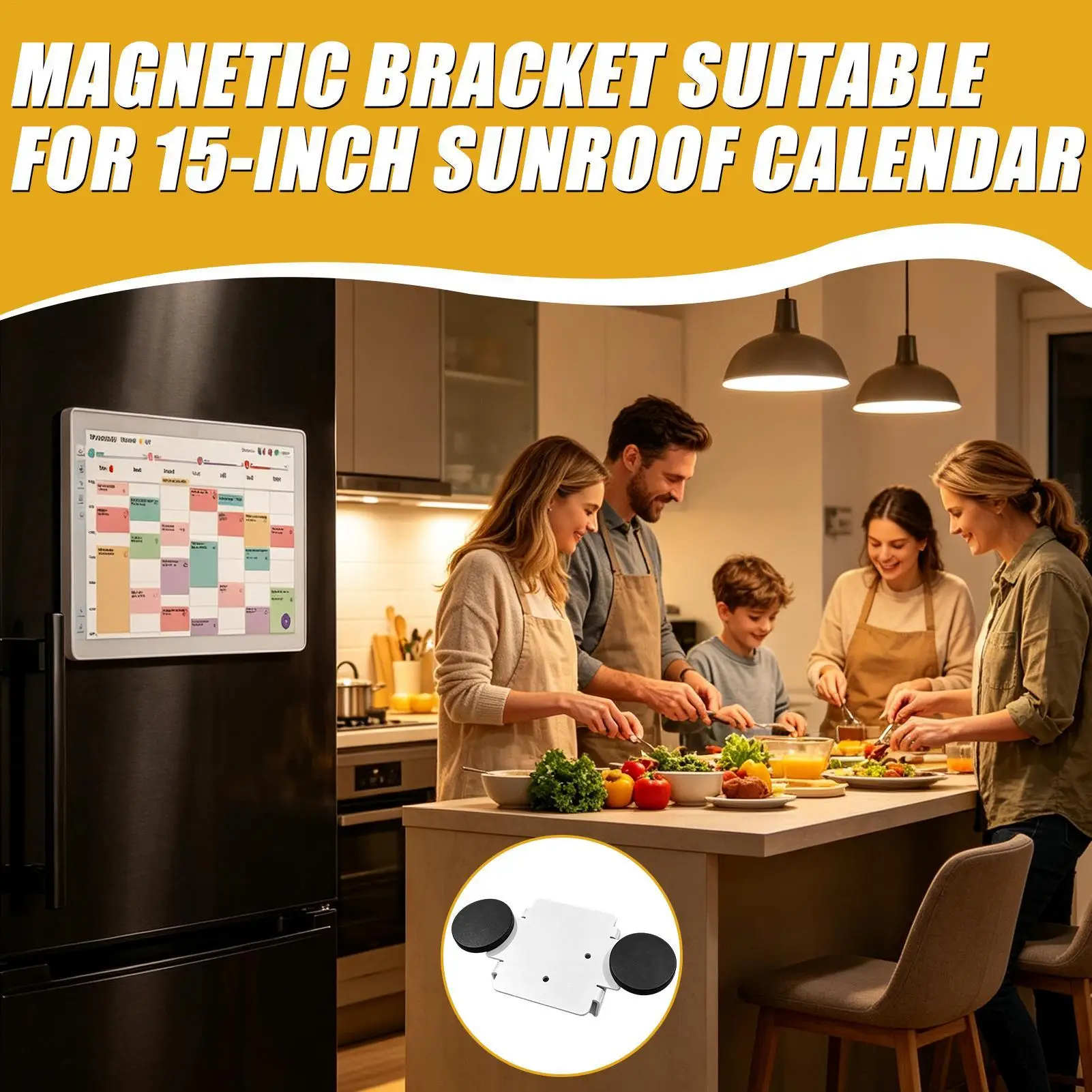 Fridge Mount For Digital Calendar No-Drill Wall Display Planner Frame Clip Magnetic Refrigerator Metal Adapter For Classroom