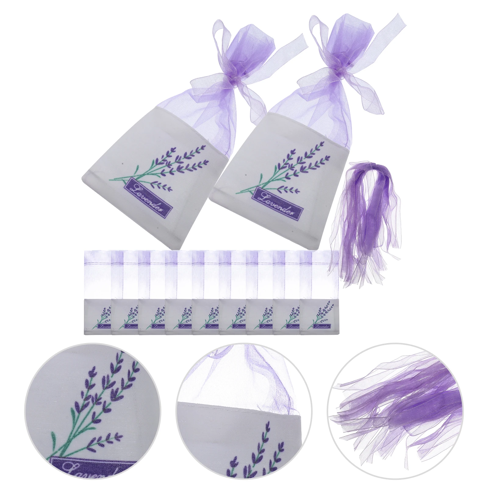 

30pcs Lavender Sachet Bags Empty Fragrance Storage For Dried Herbal Plants Portable With Blue White Porcelain Texture Sturdy