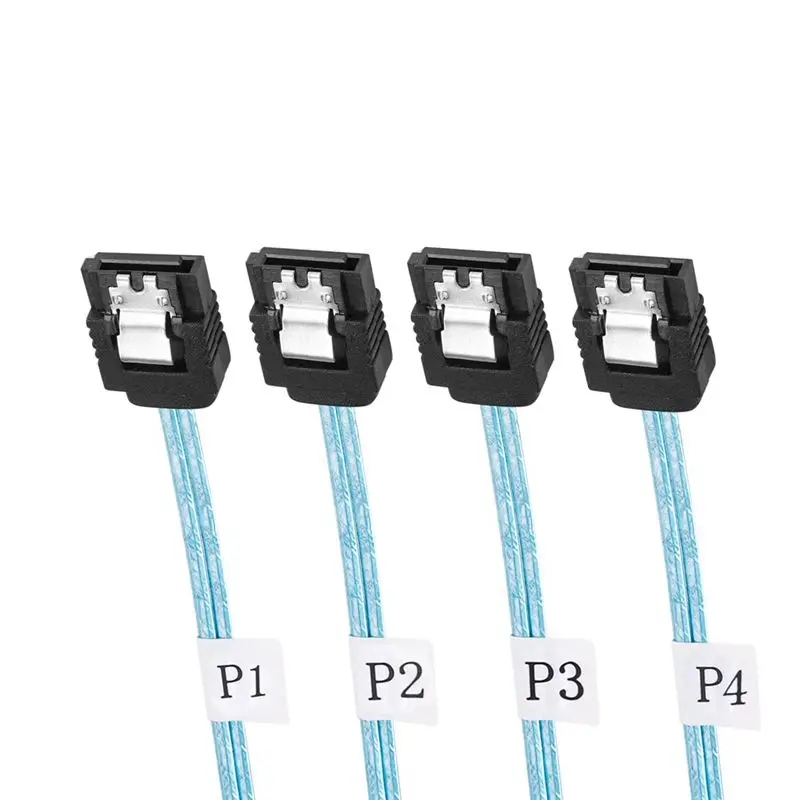 SF-103 Built-In Slim SAS SFF-8654 คู่ 4 SATA 7Pin Server Disk Array Cable 0.5m 1m