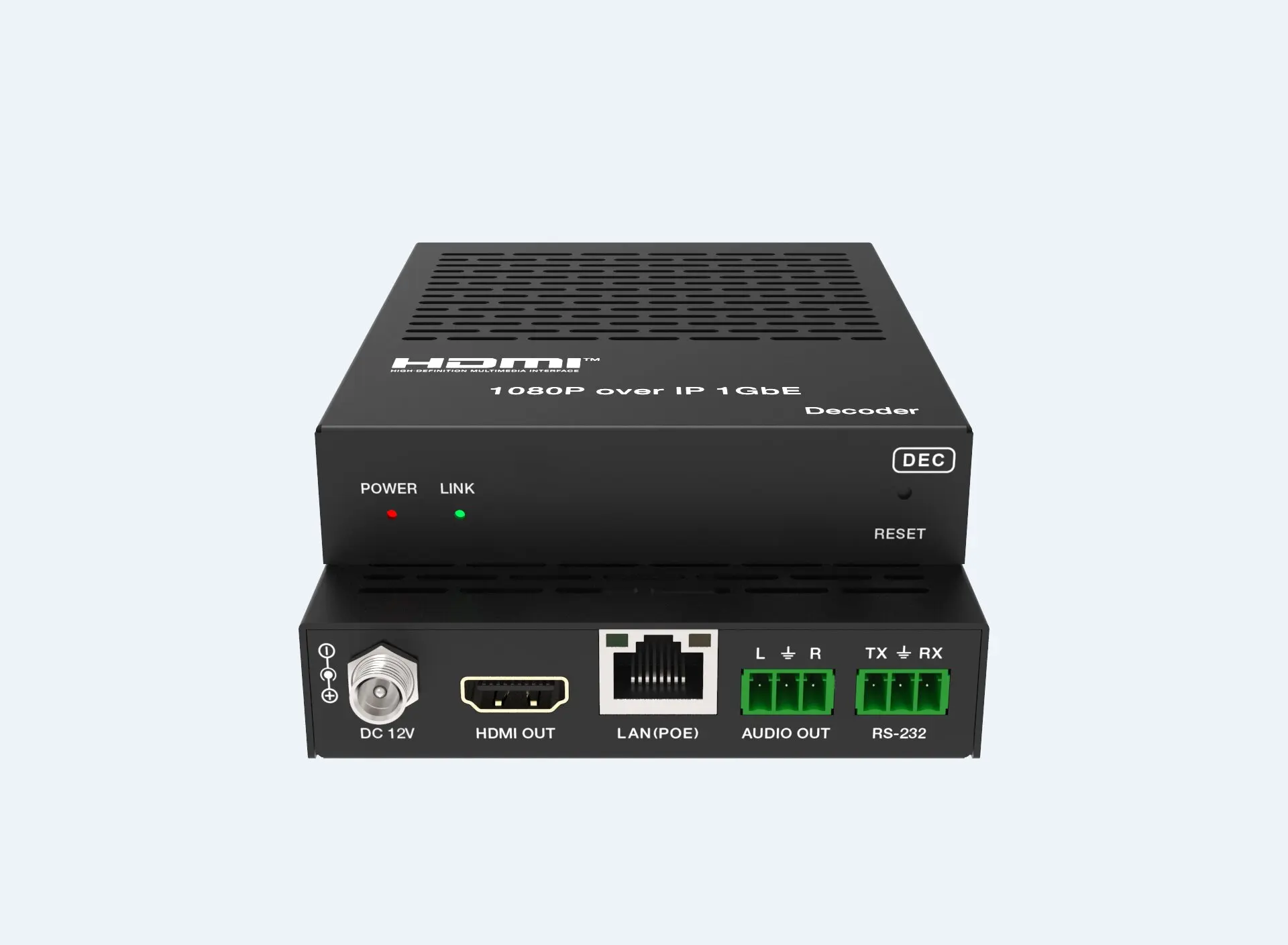 1080P su IP 100M/1GbE con elaborazione/estensore/decodificatore/porta seriale HDMI 1.3/HDCP1.4/RS-232/audio/POE