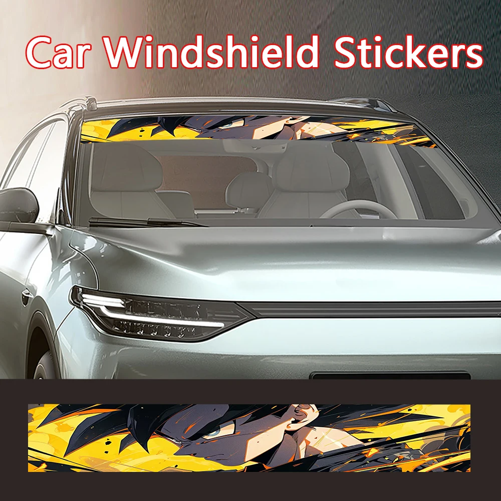 Autocollants de pare-brise de voiture Cool Anime, autocollants décoratifs pour pare-brise avant et arrière, équipement arrière