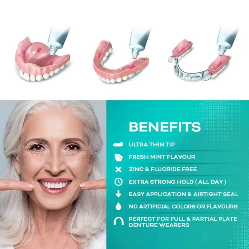 Dental Denture Adhesive Cream Partials upper Lower Teeth Glue Original 40g False Tooth Care Products Dental