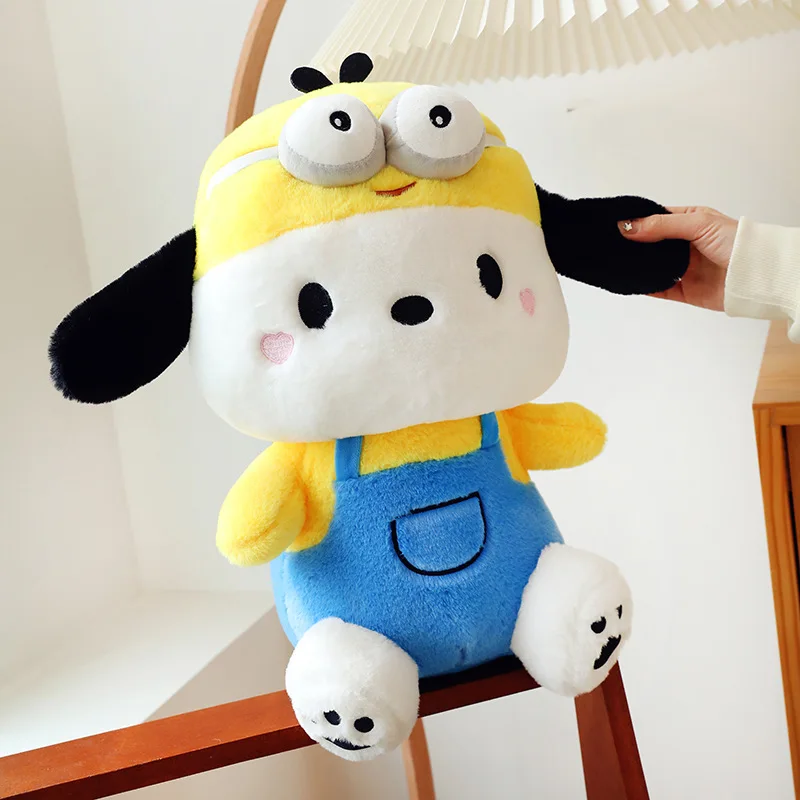 Anime Sanrio Cosplay Cross-dressing Puppe Minion Pacha Hund Plüsch Spielzeug Kissen Nette Große kinder Geburtstag Geschenk Dekoration