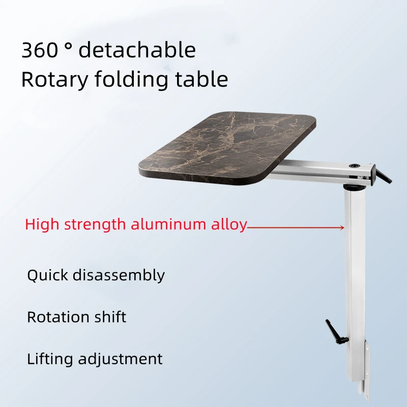 RV Table Leg Aluminum Alloy Movable Rotatable Height Adjustable Camper Caravan With Solid Wood Table Board RV Movable Table Leg