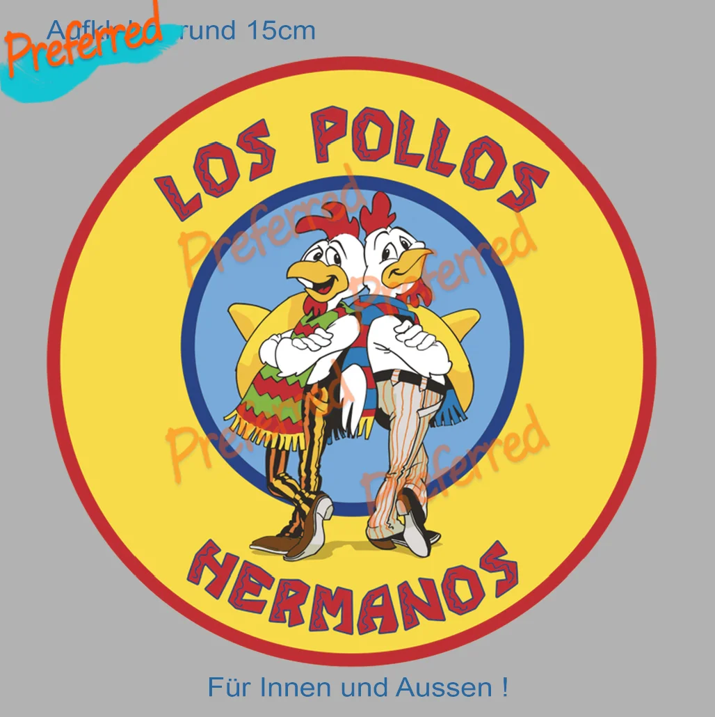 

Aufkleber Los Pollos Hermanos Rund Sticker Breaking Bad Decal JDM Skate 15 Cm Car Sticker Decal Decoration