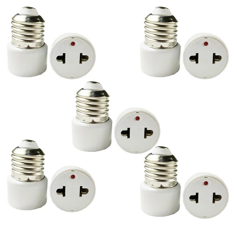 E27 Bulb Socket Adapter Convert E27 To US/EU Plug Light Fixture Bulb Base Lamp Socket Adapter E27 Base To Regular US/EU Plug