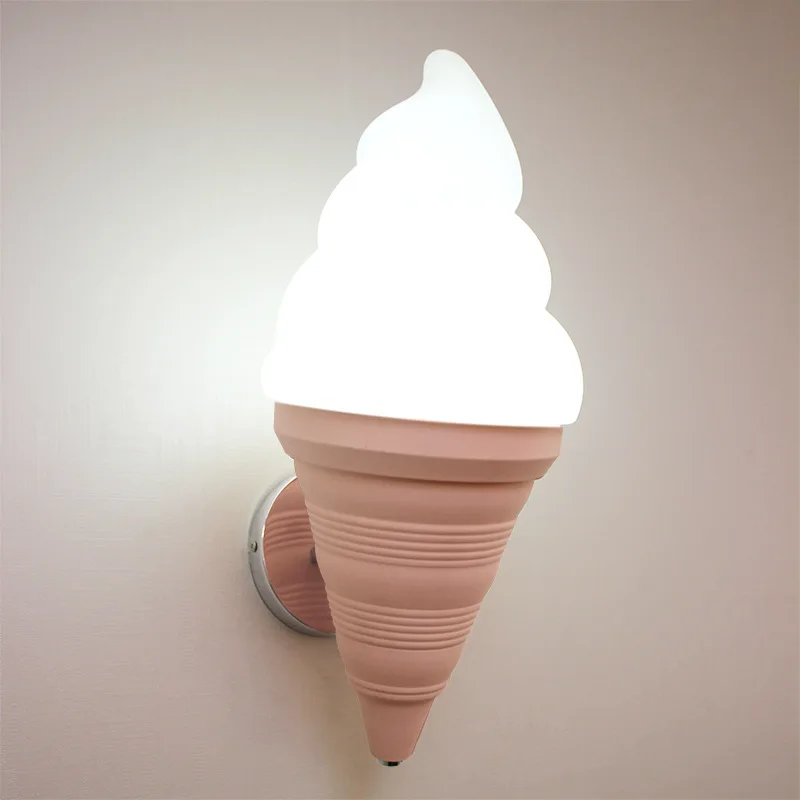 

Ice Cream LED Carton Wall Lamp Children's Room Bar Bedside Bedroom Light Sconce Fixtures Home Decoration Art Lighting Appliance