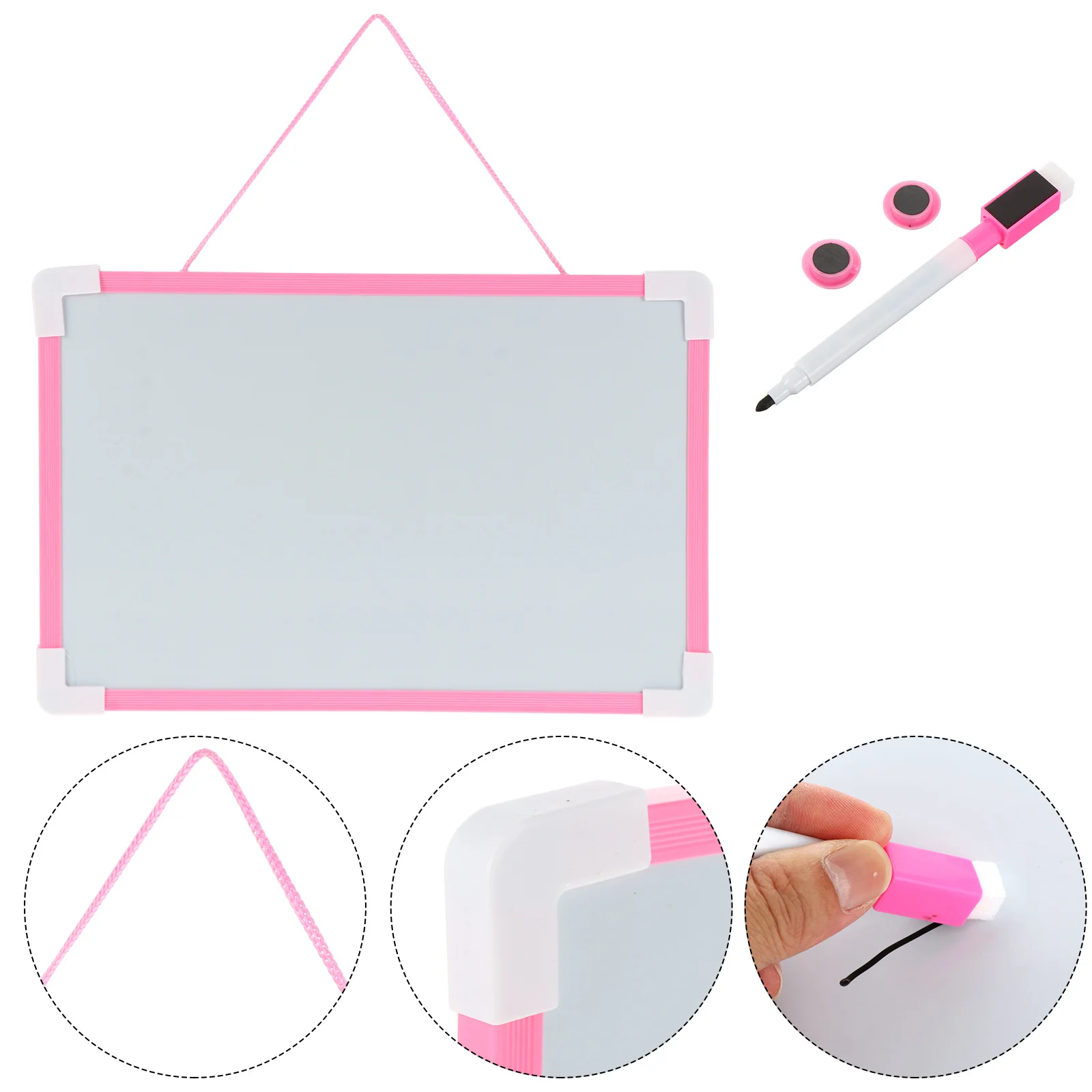 Petit tableau blanc effaçable à sec, tableau blanc magnétique avec marqueur, mini tableau blanc double face portable