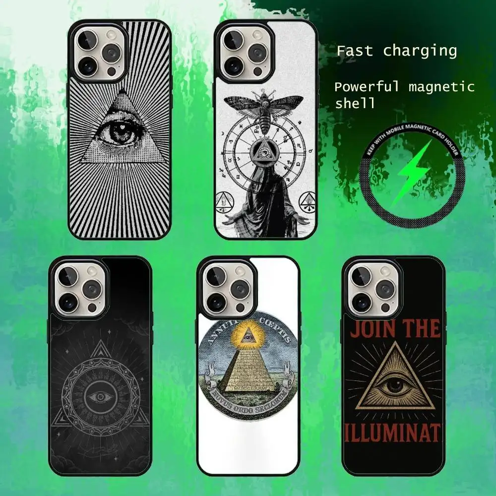 

I-Illuminati Phone Case For iPhone17,16,15,14,13 Plus,Pro Max Magnetic For Magsafe Wireless Charging