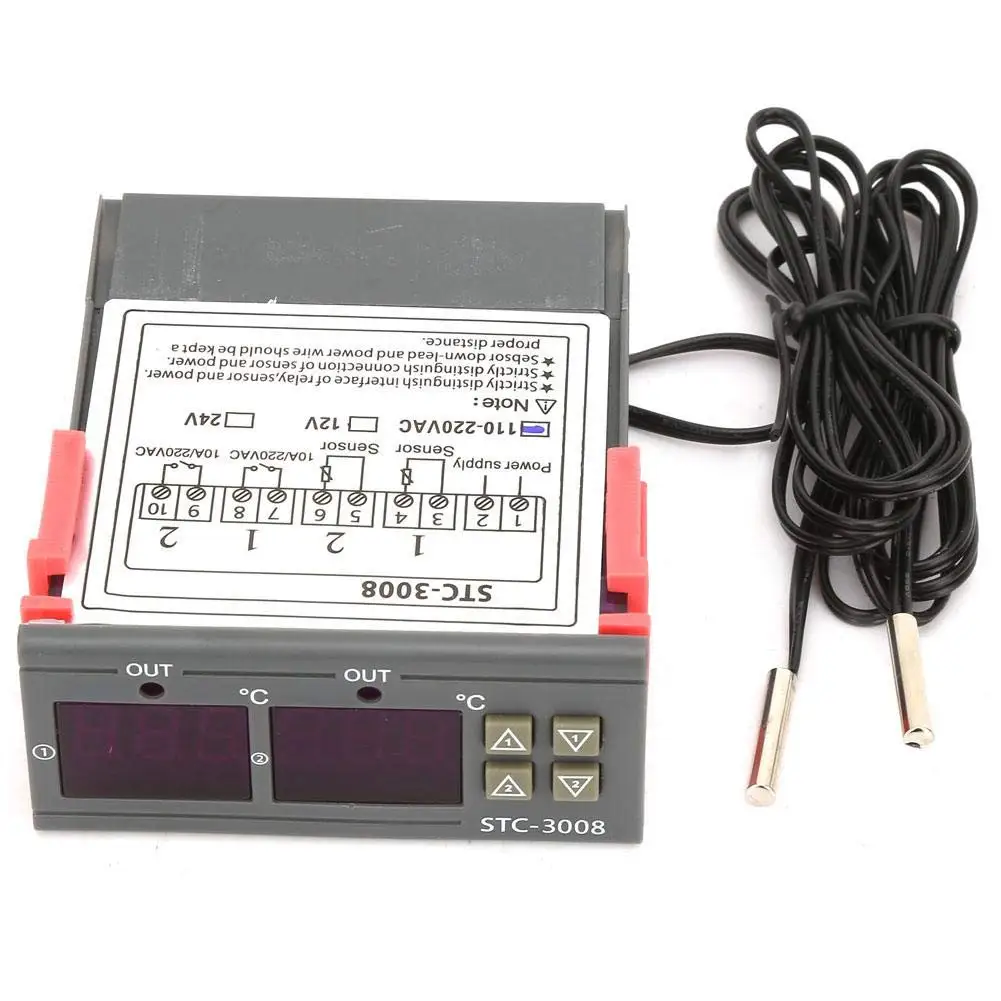 Led Digital Controlador de Temperatura Termostato Termostato Incubadora 110v 220v Stc3008