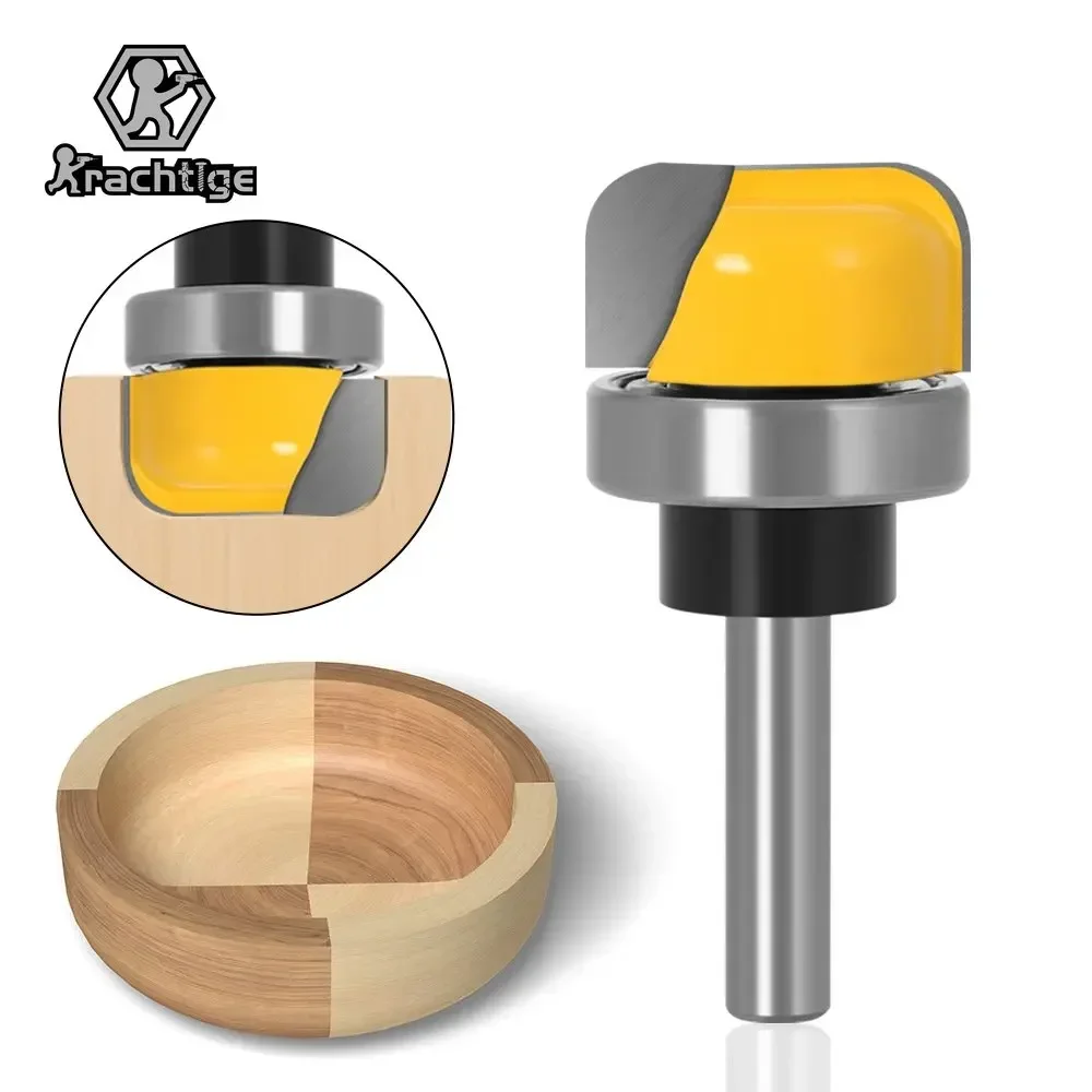 

Krachtige 1/4" 6mm 8mm Shank Imitation Deep Round Bottom Tray Router Bit Woodworking Milling 1-1/8" Diameter Bowl Cutter Tools