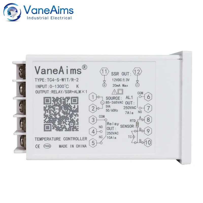 Dijital Termostat Sıcaklık Kontrol Cihazı SSR Röle Çift Çıkışlı Evrensel Giriş TC4S TC4H TC4L TC4M PID Termoregülatör 1300 ℃