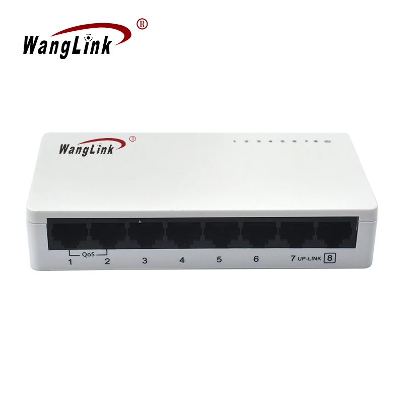 

Wanglink 10/100Mbps 8 Port Network Plastics Unmanaged Ethernet Switch Support QOS VLAN Extend