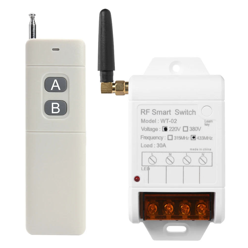 AK-WT02 Wireless AB Buttons Remote Control 220V Single Channel Water Pump for Switch