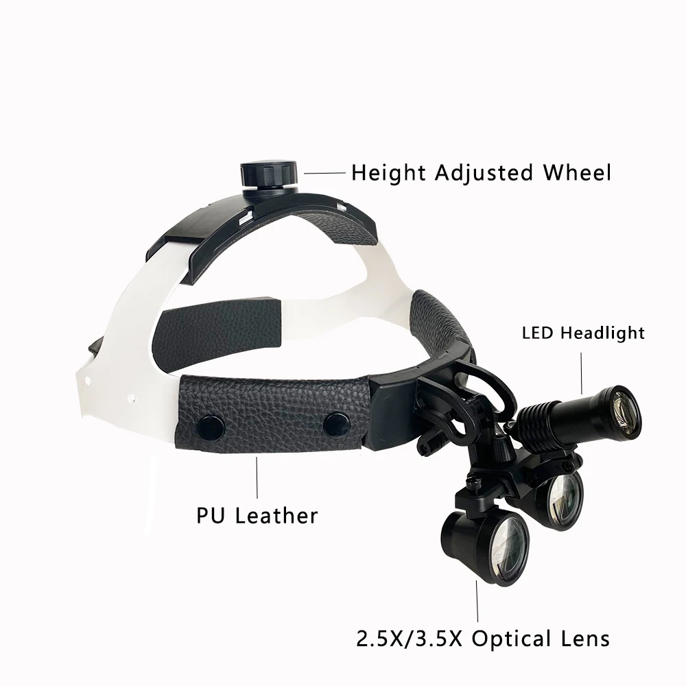 Den tal Led Headlight Loupe Magnifier Chargeable Medical Headlamp Adjustable High Intensity Operation Head Lamp for ENT Examinat