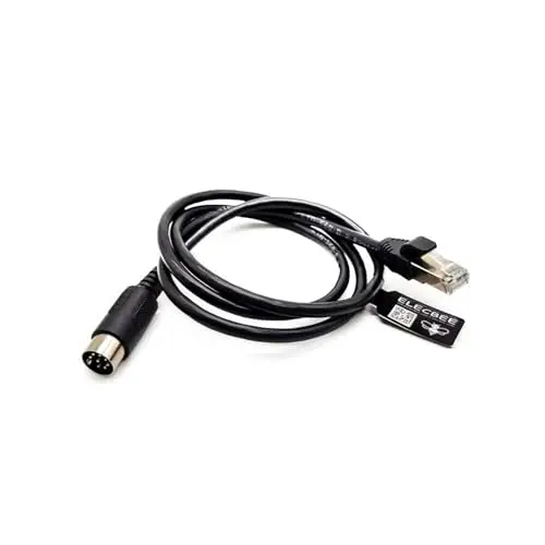 2M Profibus Cable, DIN 8-Pin Male to RJ45 Plug, 350MHz CAT5e for Industrial Automation, PLC Controller, Network Device